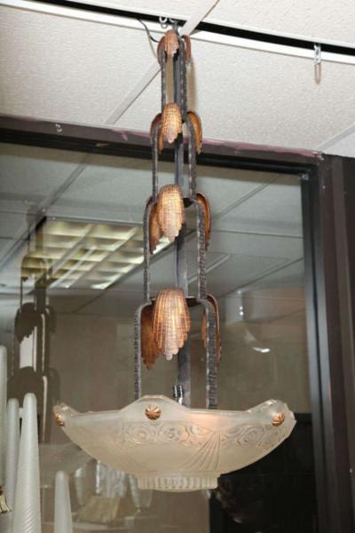  Marius Ernest Sabino French Art Deco Chandelier by Sabino