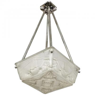  Marius Ernest Sabino French Art Deco Flush or Pendant Chandelier by Sabino