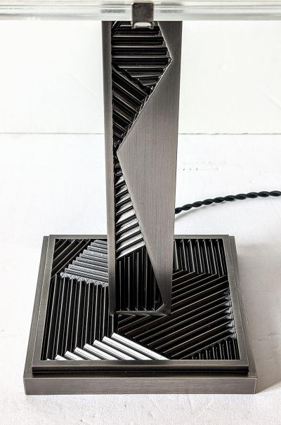  Marius Ernest Sabino French Art Deco Geometric Table Lamp Signed by Sabino pair available 