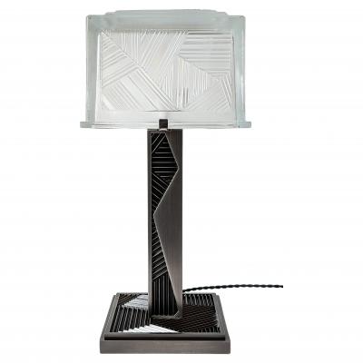  Marius Ernest Sabino French Art Deco Geometric Table Lamp Signed by Sabino pair available 