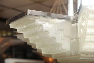  Marius Ernest Sabino Large Art Deco Chandelier by SABINO