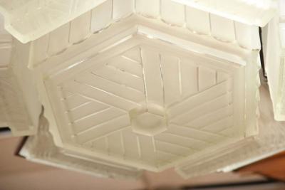  Marius Ernest Sabino Large Art Deco Chandelier by SABINO