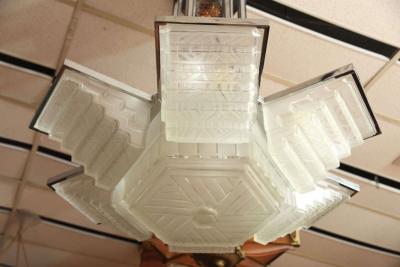  Marius Ernest Sabino Large Art Deco Chandelier by SABINO