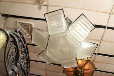  Marius Ernest Sabino Large Art Deco Chandelier by SABINO