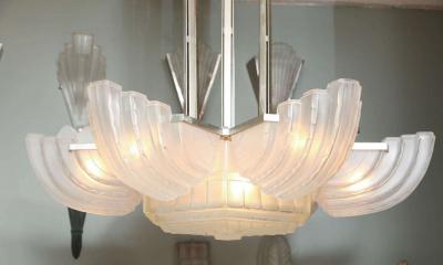  Marius Ernest Sabino Large and Important Art Deco Chandelier by Sabino