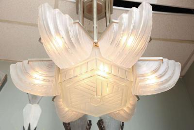  Marius Ernest Sabino Large and Important Art Deco Chandelier by Sabino