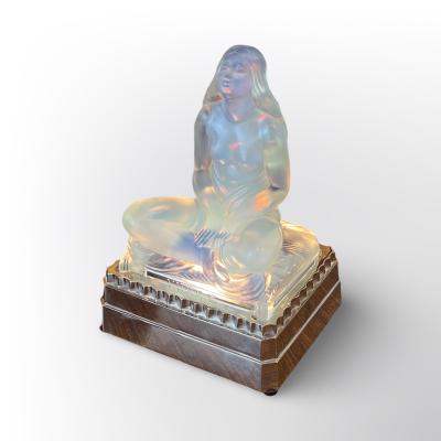  Marius Ernest Sabino Opalescent Lidole Lamp by Sabino