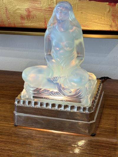  Marius Ernest Sabino Opalescent Lidole Lamp by Sabino