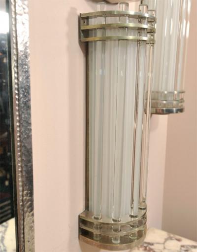  Marius Ernest Sabino Pair of Modernist Wall Sconces by SABINO 2 pairs available 