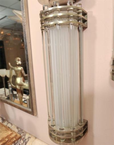  Marius Ernest Sabino Pair of Modernist Wall Sconces by SABINO 2 pairs available 