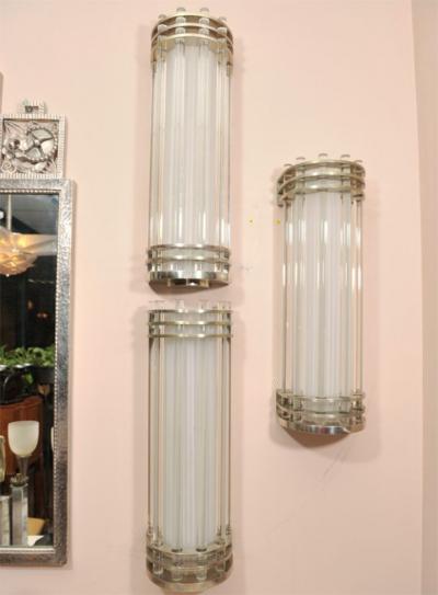  Marius Ernest Sabino Pair of Modernist Wall Sconces by SABINO 2 pairs available 