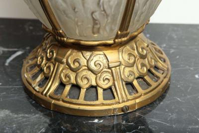  Marius Ernest Sabino Rare Art Deco Lamp by Sabino