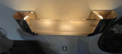  Marius Ernest Sabino Sabino Art Deco Modernist Stepped Original Chrome Sconces Pair 1930s