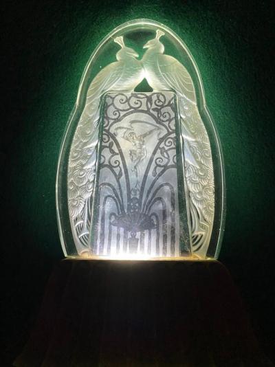  Marius Ernest Sabino Sabino Rare lit table picture frame