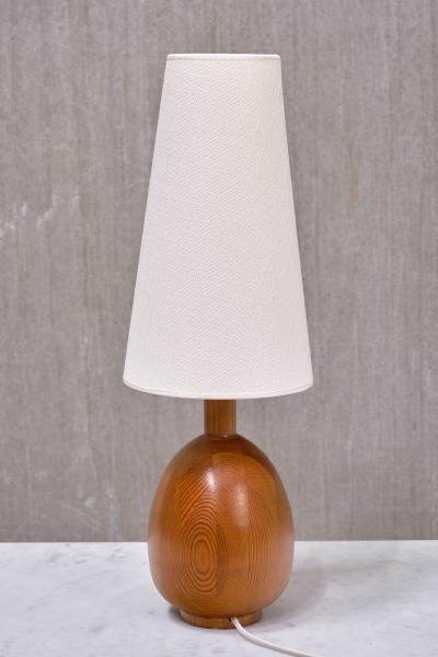  Marksl jd Marksl jd Pair of Oval Table Lamps in Solid Pine Organic Modern Sweden 1960s