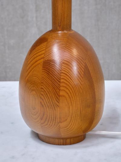  Marksl jd Marksl jd Pair of Oval Table Lamps in Solid Pine Organic Modern Sweden 1960s