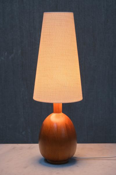  Marksl jd Marksl jd Pair of Oval Table Lamps in Solid Pine Organic Modern Sweden 1960s