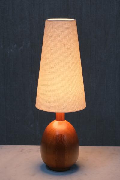  Marksl jd Marksl jd Pair of Oval Table Lamps in Solid Pine Organic Modern Sweden 1960s