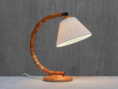  Marksl jd Pair of Marksl jd Sculptural Adjustable Table Lamps in Beech Sweden 1960s