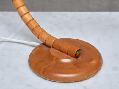  Marksl jd Pair of Marksl jd Sculptural Adjustable Table Lamps in Beech Sweden 1960s