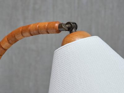  Marksl jd Pair of Marksl jd Sculptural Adjustable Table Lamps in Beech Sweden 1960s