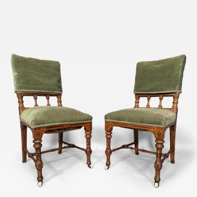  Marsh Jones Cribb Charles Bevan attributed A Pair of Gothic Revival Desk or Side Chairs
