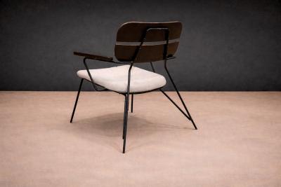  Martin Eisler Carlo Hauner Armchair in Metal Wood in ebony finish Carlo Hauner Martin Eisler 1950s