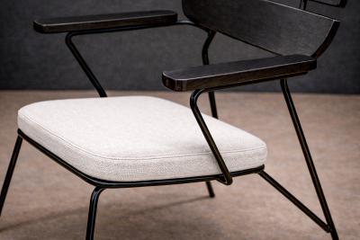  Martin Eisler Carlo Hauner Armchair in Metal Wood in ebony finish Carlo Hauner Martin Eisler 1950s