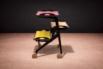  Martin Eisler Carlo Hauner Bar Cart in Hardwood by Carlo Hauner Martin Eisler for Moveis Artesanal