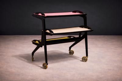  Martin Eisler Carlo Hauner Bar Cart in Hardwood by Carlo Hauner Martin Eisler for Moveis Artesanal