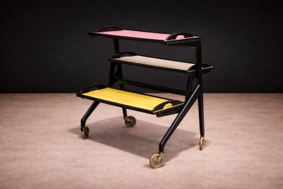  Martin Eisler Carlo Hauner Bar Cart in Hardwood by Carlo Hauner Martin Eisler for Moveis Artesanal