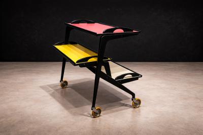  Martin Eisler Carlo Hauner Bar Cart in Hardwood by Carlo Hauner Martin Eisler for Moveis Artesanal