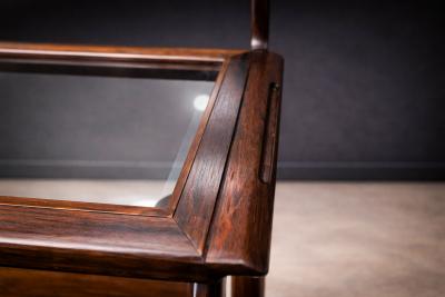  Martin Eisler Carlo Hauner Bar Cart in Rosewood Glass Carlo Hauner and Martin Eisler 1950s