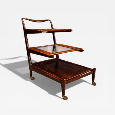  Martin Eisler Carlo Hauner Bar Cart in Rosewood Glass Carlo Hauner and Martin Eisler 1950s