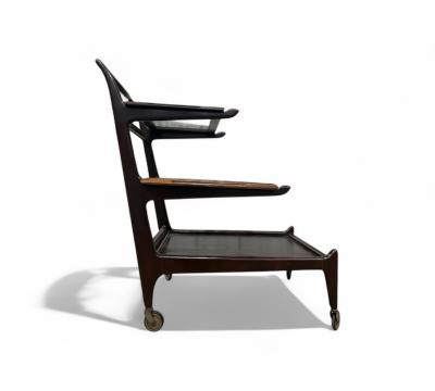 Martin Eisler Carlo Hauner Bar Cart in Rosewood Glass Carlo Hauner and Martin Eisler 1950s Lot 193