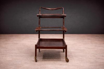  Martin Eisler Carlo Hauner Brazilian Mid Century Modern Bar Cart in Rosewood Carlo Hauner Martin Eisler