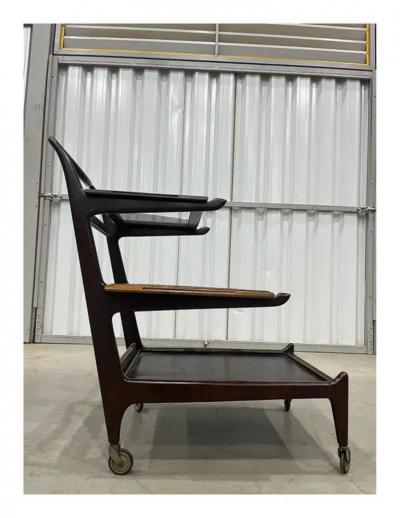  Martin Eisler Carlo Hauner Brazilian Modern Bar Cart in Hardwood by Carlo Hauner Martin Eisler 1950s