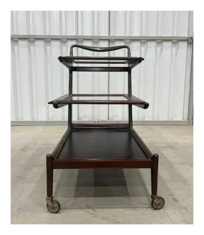  Martin Eisler Carlo Hauner Brazilian Modern Bar Cart in Hardwood by Carlo Hauner Martin Eisler 1950s