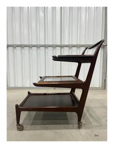  Martin Eisler Carlo Hauner Brazilian Modern Bar Cart in Hardwood by Carlo Hauner Martin Eisler 1950s