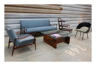  Martin Eisler Carlo Hauner Brazilian Modern Bar Cart in Hardwood by Carlo Hauner Martin Eisler 1950s