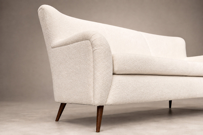  Martin Eisler Carlo Hauner Brazilian Modern Sofa in Off White Boucl Caviuna by Forma Brazil Lot 51B