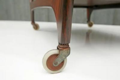  Martin Eisler Carlo Hauner Mid Century Modern Bar Cart in Hardwood Glass by Carlo Hauner Martin Eisler