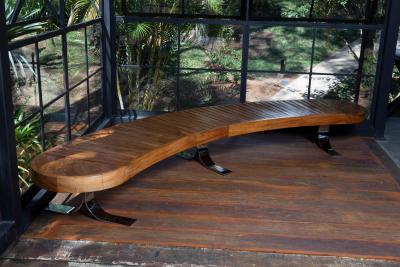  Martin Eisler Carlo Hauner Mid Century Modern Curved Bench by Carlo Hauner Martin Eisler for Forma 1960s
