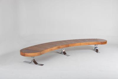  Martin Eisler Carlo Hauner Mid Century Modern Curved Bench by Carlo Hauner Martin Eisler for Forma 1960s