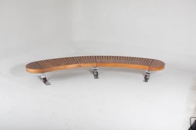  Martin Eisler Carlo Hauner Mid Century Modern Curved Bench by Carlo Hauner Martin Eisler for Forma 1960s
