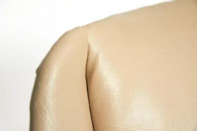  Martin Eisler Carlo Hauner Midcentury Armchairs in White Leather Iron Base by Carlo Hauner 1955 Brazil