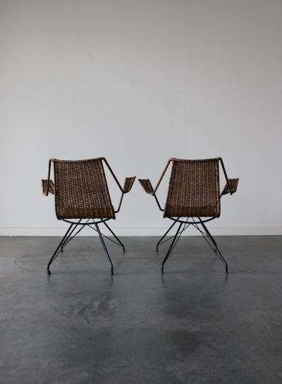  Martin Eisler Carlo Hauner Rattan Armchairs by Martin Eisler and Carlo Hauner for Forma 1950