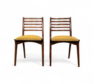  Martin Eisler Carlo Hauner Set of 2 Chairs in Rosewood Yellow upholstery Carlo Hauner 1950s Lot 254A