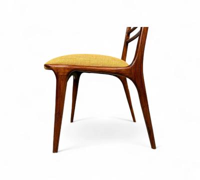  Martin Eisler Carlo Hauner Set of 2 Chairs in Rosewood Yellow upholstery Carlo Hauner 1950s Lot 254A