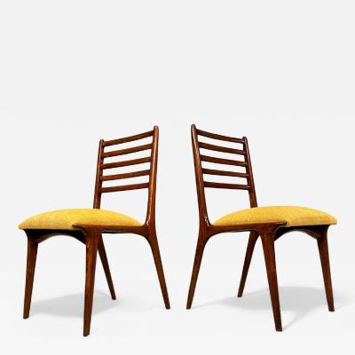  Martin Eisler Carlo Hauner Set of 2 Chairs in Rosewood Yellow upholstery Carlo Hauner 1950s Lot 254A